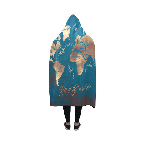 world map Hooded Blanket 50''x40''