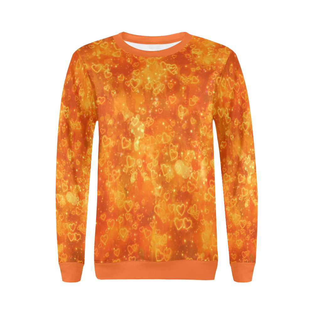 Sparkling glowing hearts C by JamColors All Over Print Crewneck Sweatshirt for Women (Model H18)