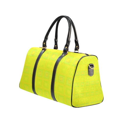 Yellow green multicolored multiple squares New Waterproof Travel Bag/Small (Model 1639)