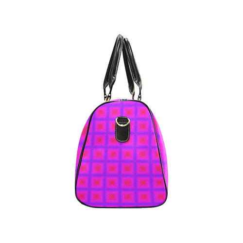 Pink purple multicolored multiple squares New Waterproof Travel Bag/Large (Model 1639)