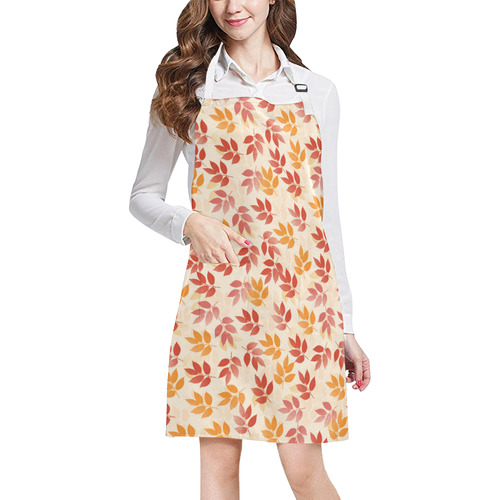 autumn leaves pattern2 All Over Print Apron