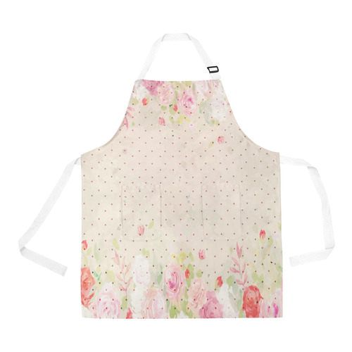 Floral Border in Pink All Over Print Apron