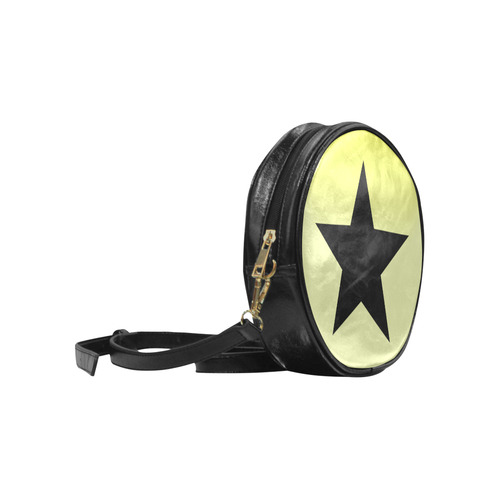 Black Star on Yellow Gradient VAS2 Round Sling Bag (Model 1647)