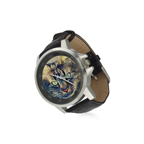 cat Simba Unisex Stainless Steel Leather Strap Watch(Model 202)