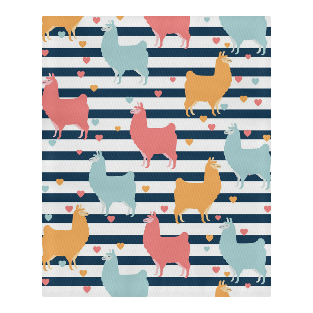Cute Llama Pattern 3-Piece Bedding Set