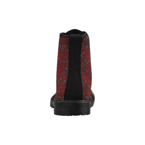 Red Skull wall Martin Boots for Women (Black) (Model 1203H)