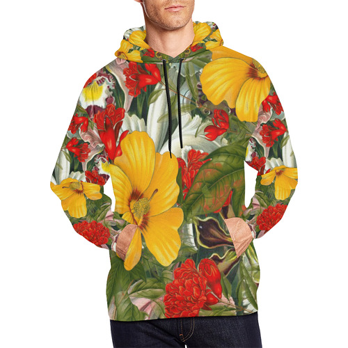 flora 1 All Over Print Hoodie for Men/Large Size (USA Size) (Model H13)