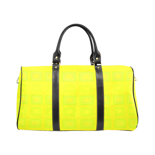 Yellow green multicolored multiple squares New Waterproof Travel Bag/Large (Model 1639)