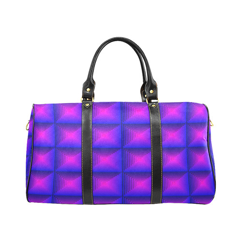 Purple pink multicolored multiple squares New Waterproof Travel Bag/Large (Model 1639)