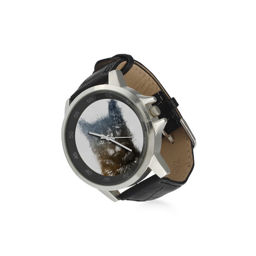 cat #cat #cats #kitty Unisex Stainless Steel Leather Strap Watch(Model 202)
