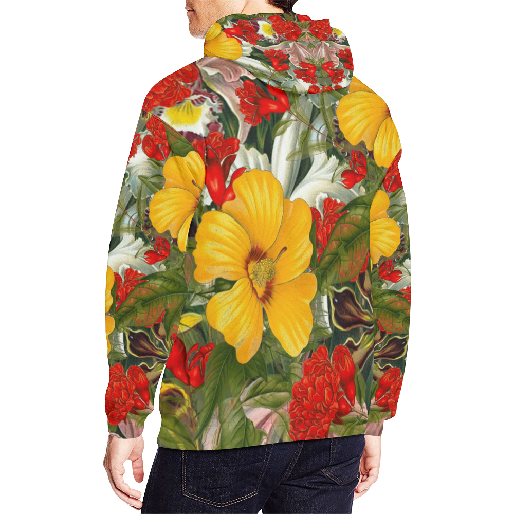 flora 1 All Over Print Hoodie for Men/Large Size (USA Size) (Model H13)