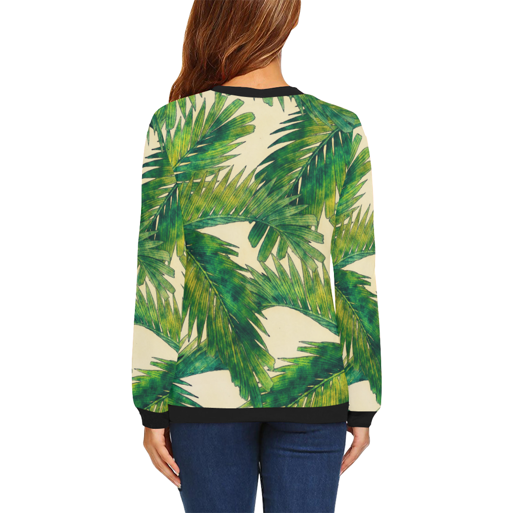 palms All Over Print Crewneck Sweatshirt for Women (Model H18)