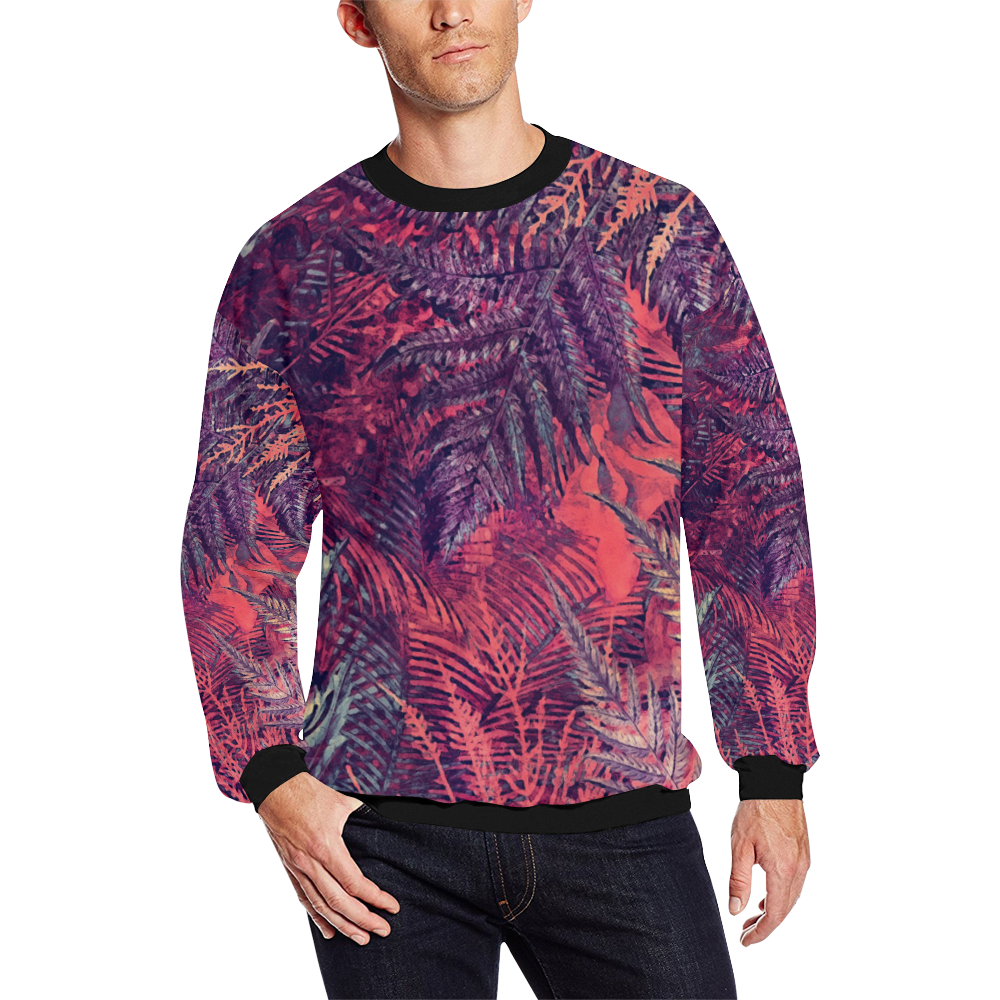 flowers All Over Print Crewneck Sweatshirt for Men/Large (Model H18)