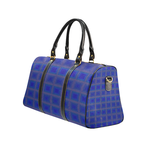Royal blue golden multicolored multiple squares New Waterproof Travel Bag/Large (Model 1639)