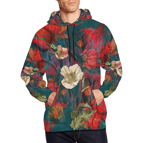 flora 3 All Over Print Hoodie for Men/Large Size (USA Size) (Model H13)