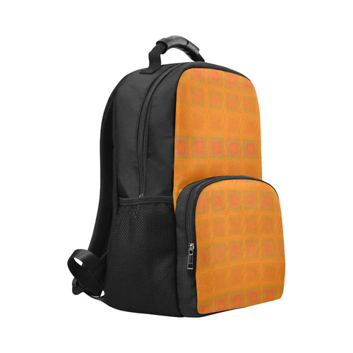 Orange multiple squares Unisex Laptop Backpack (Model 1663)