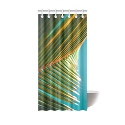 Plant leaves in orange and green with blue skies Shower Curtain 36"x72"