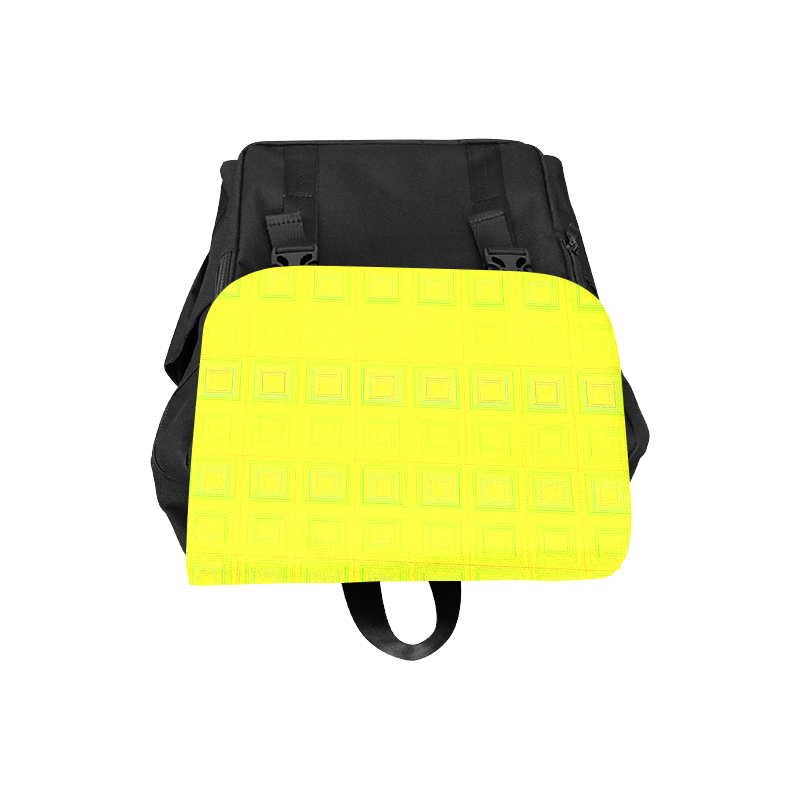 Yellow green multicolored multiple squares Casual Shoulders Backpack (Model 1623)