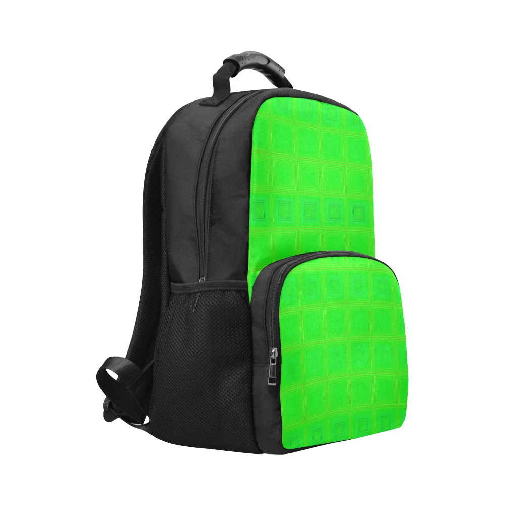 Green yellow multicolored multiple squares Unisex Laptop Backpack (Model 1663)