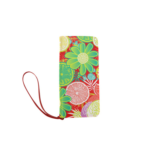 Loudly Lime Red Women's Clutch Wallet (Model 1637)