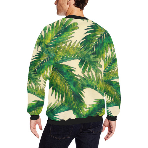 palms Men's Oversized Fleece Crew Sweatshirt (Model H18)