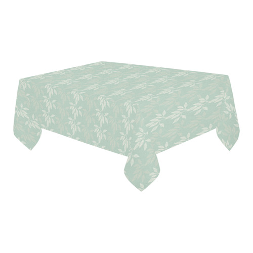 Floral pattern in Sage Green and white Cotton Linen Tablecloth 60" x 90"