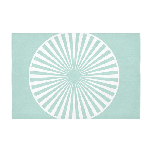 Circle on mint Cotton Linen Tablecloth 60" x 90"