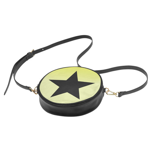 Black Star on Yellow Gradient VAS2 Round Sling Bag (Model 1647)