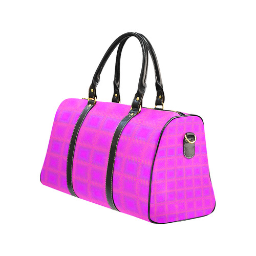 Pink golden multicolored multiple squares New Waterproof Travel Bag/Large (Model 1639)