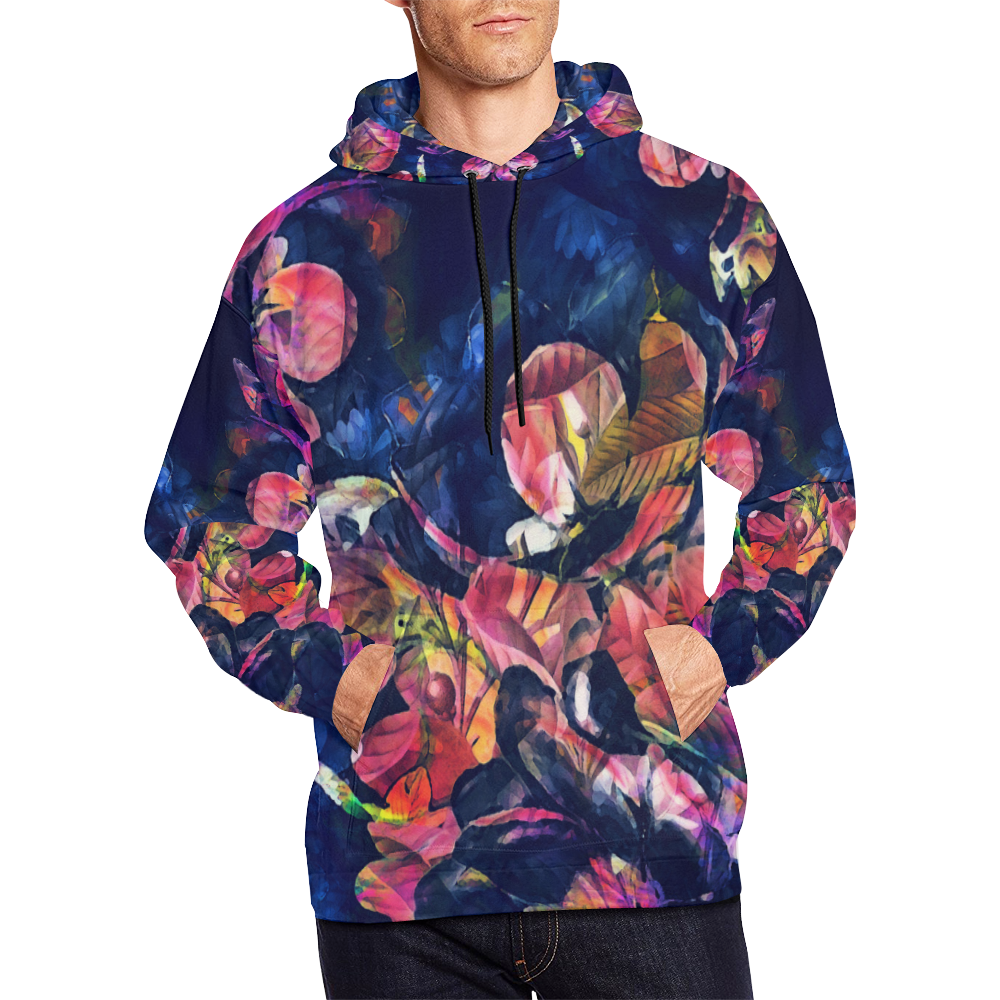 flowers All Over Print Hoodie for Men/Large Size (USA Size) (Model H13)