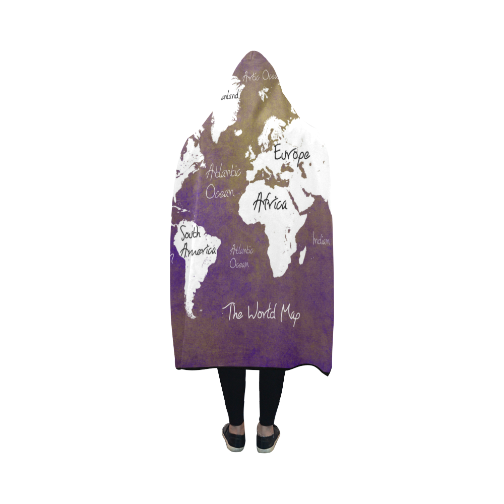 world map Hooded Blanket 50''x40''
