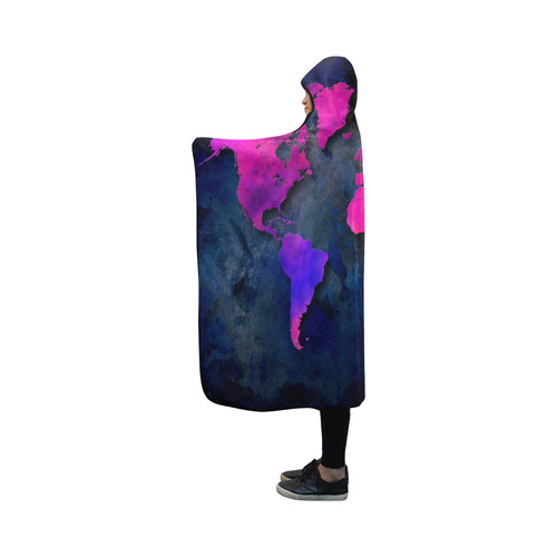 world map 14 Hooded Blanket 50''x40''