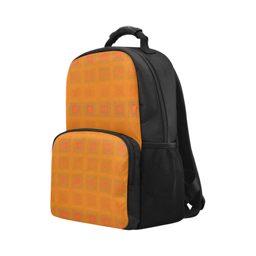 Orange multiple squares Unisex Laptop Backpack (Model 1663)