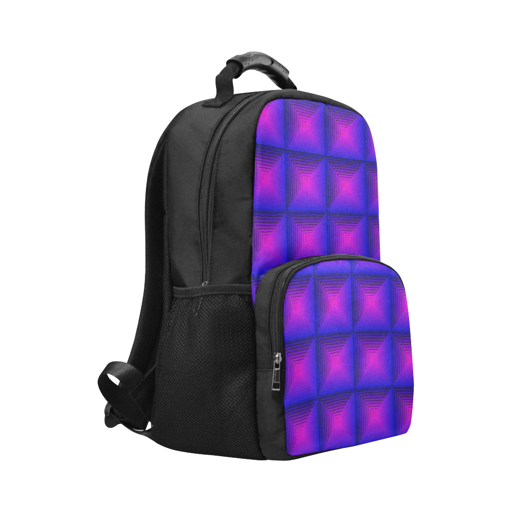 Purple pink multicolored multiple squares Unisex Laptop Backpack (Model 1663)