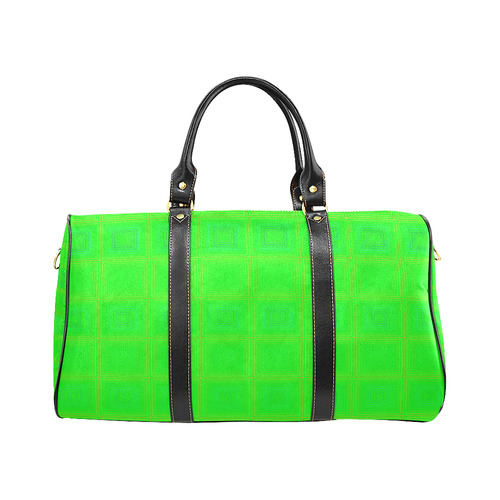 Green yellow multicolored multiple squares New Waterproof Travel Bag/Small (Model 1639)