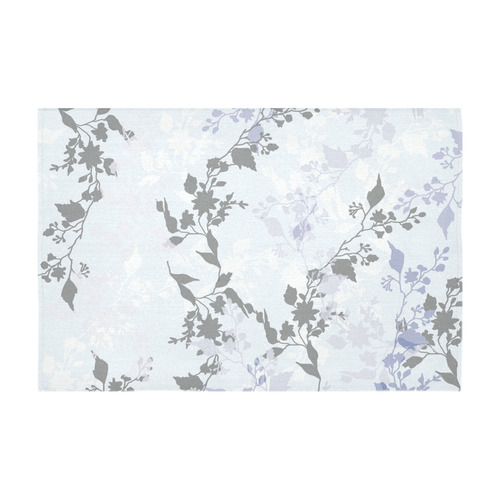 Branches with leaves only very pale blue Cotton Linen Tablecloth 60" x 90"