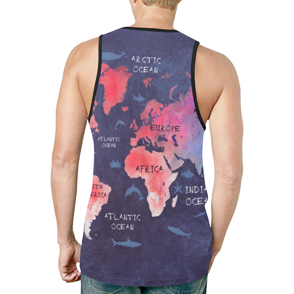 world map New All Over Print Tank Top for Men (Model T46)