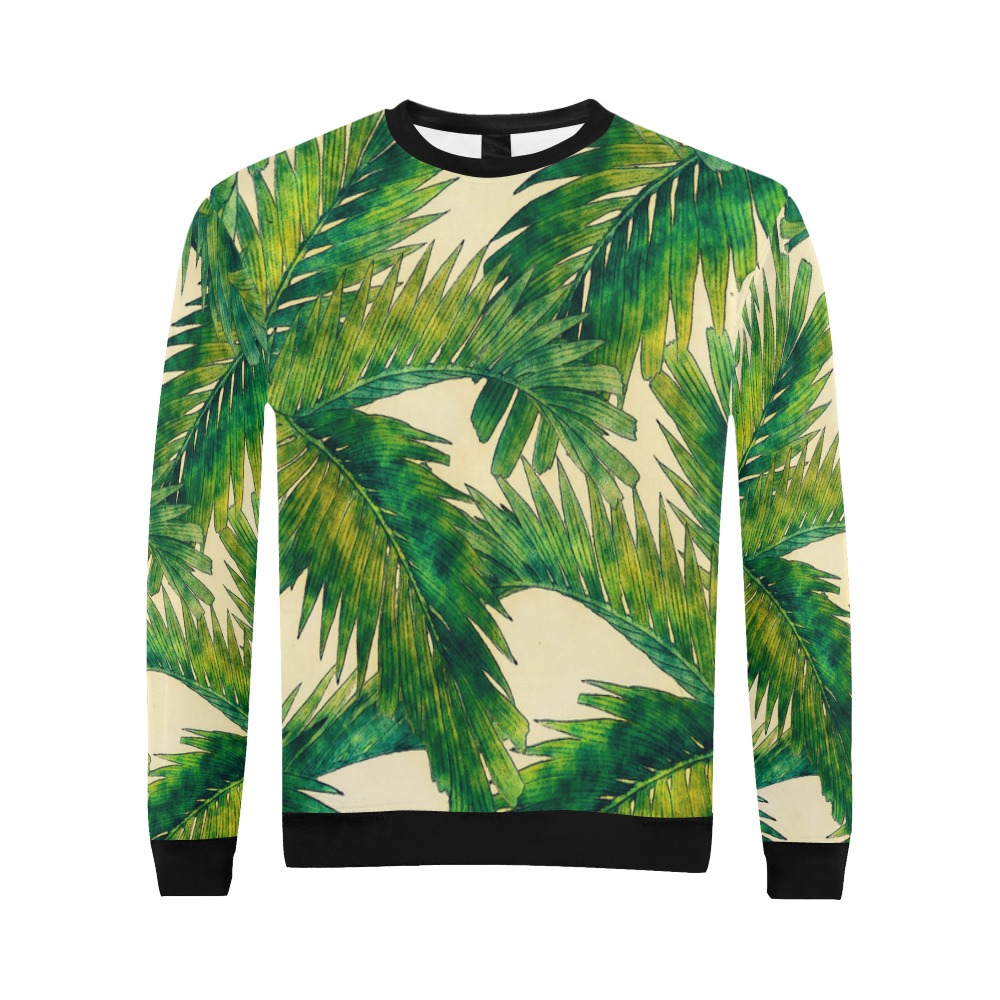 palms All Over Print Crewneck Sweatshirt for Men/Large (Model H18)