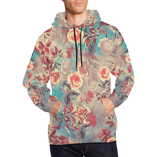 flowers 8 All Over Print Hoodie for Men/Large Size (USA Size) (Model H13)