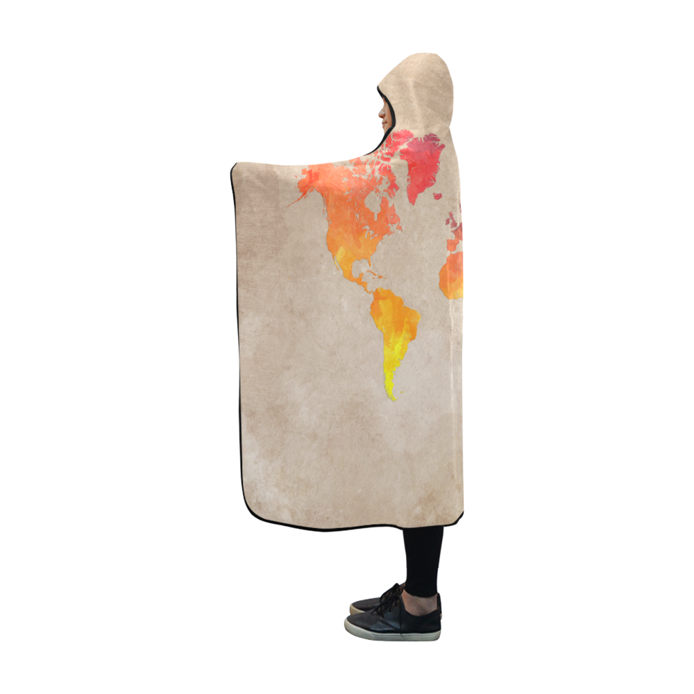 world map Hooded Blanket 60''x50''