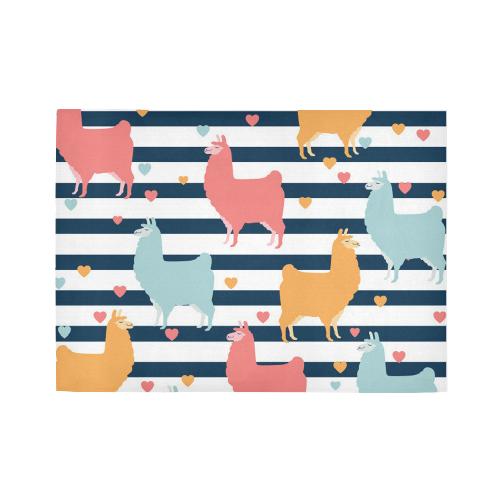 Cute Llama Pattern Area Rug7'x5'