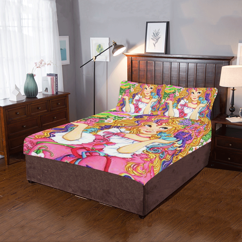 lady lovely lock 3-Piece Bedding Set