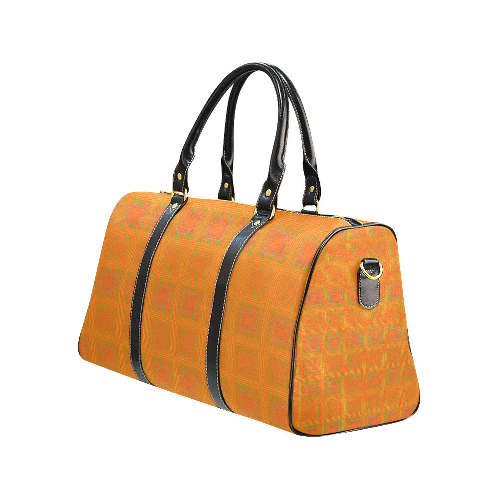 Orange multiple squares New Waterproof Travel Bag/Small (Model 1639)