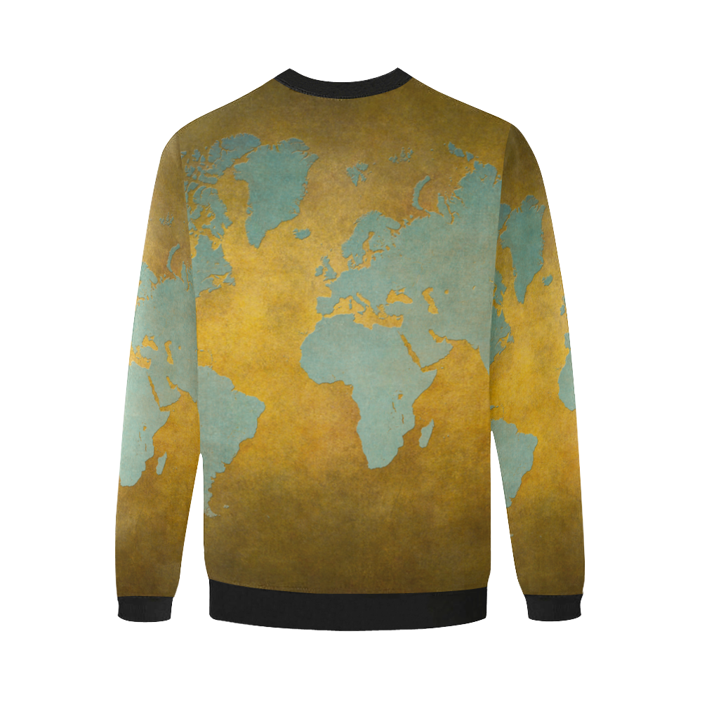 world map 34 Men's Oversized Fleece Crew Sweatshirt (Model H18)
