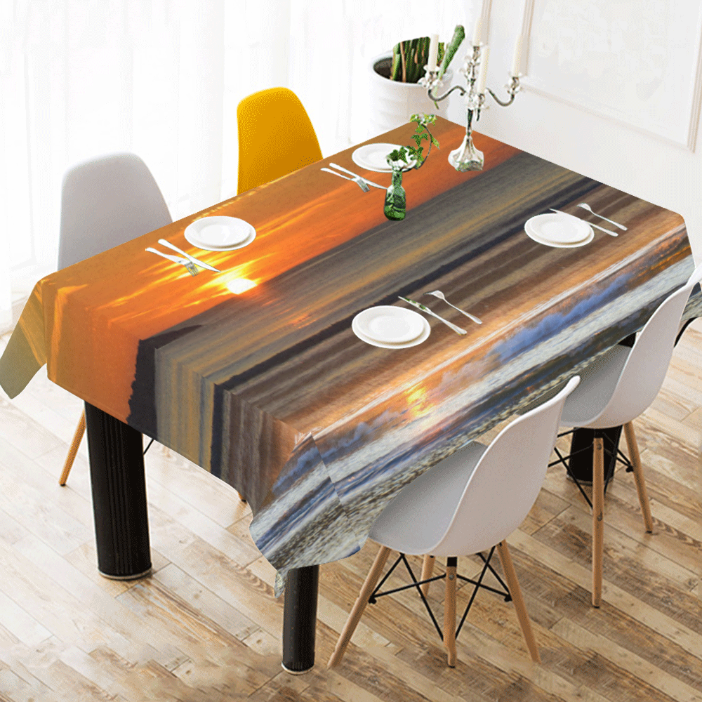 Colorful sunset Cotton Linen Tablecloth 60" x 90"