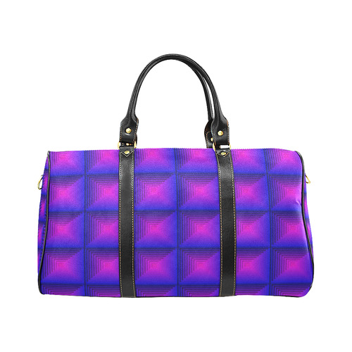 Purple pink multicolored multiple squares New Waterproof Travel Bag/Small (Model 1639)