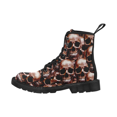 Lg Skull wall Martin Boots for Women (Black) (Model 1203H)