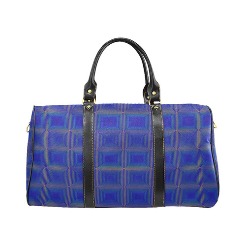 Royal blue golden multicolored multiple squares New Waterproof Travel Bag/Large (Model 1639)