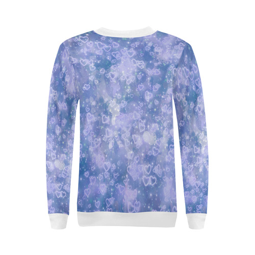 Sparkling glowing hearts D by JamColors All Over Print Crewneck Sweatshirt for Women (Model H18)