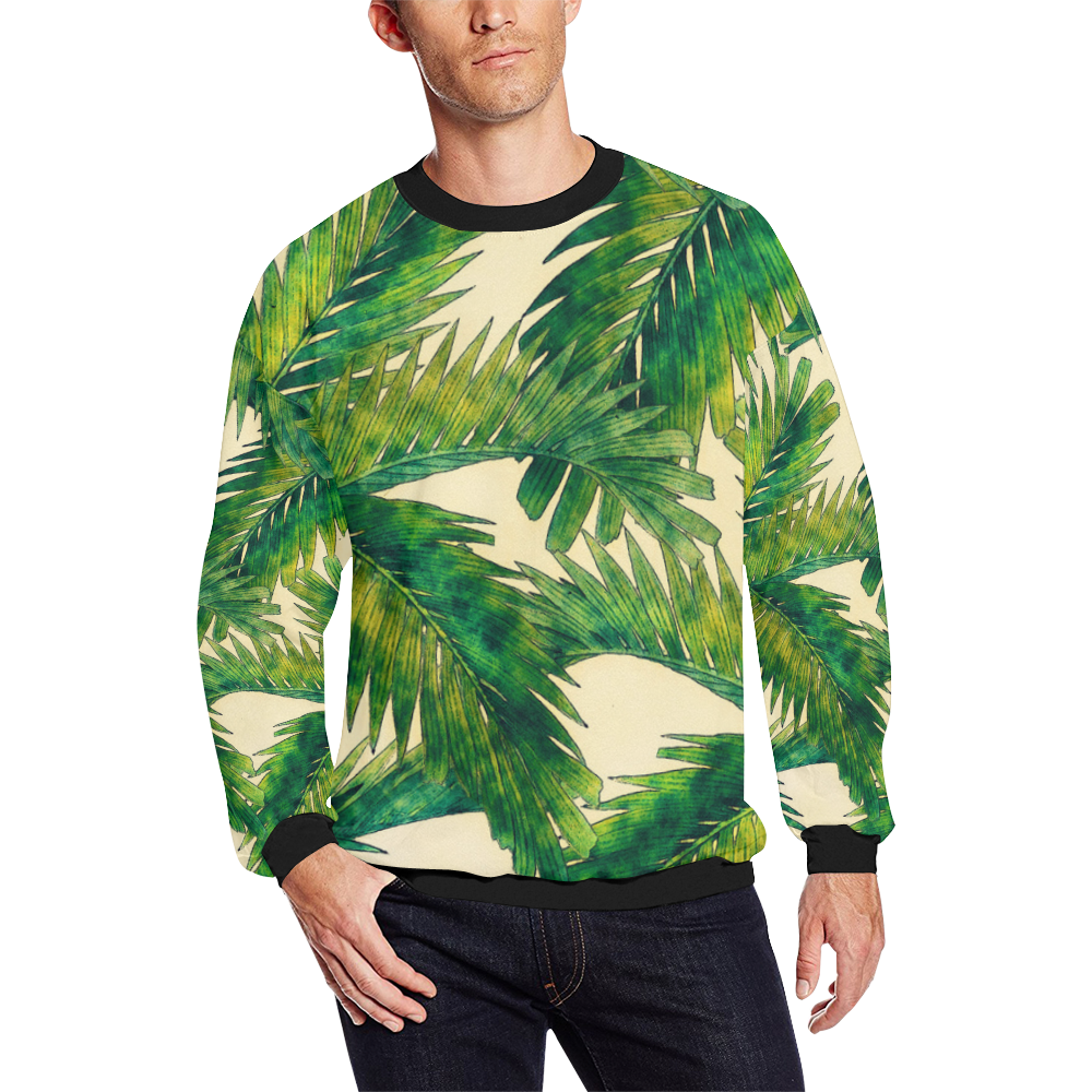 palms Men's Oversized Fleece Crew Sweatshirt (Model H18)